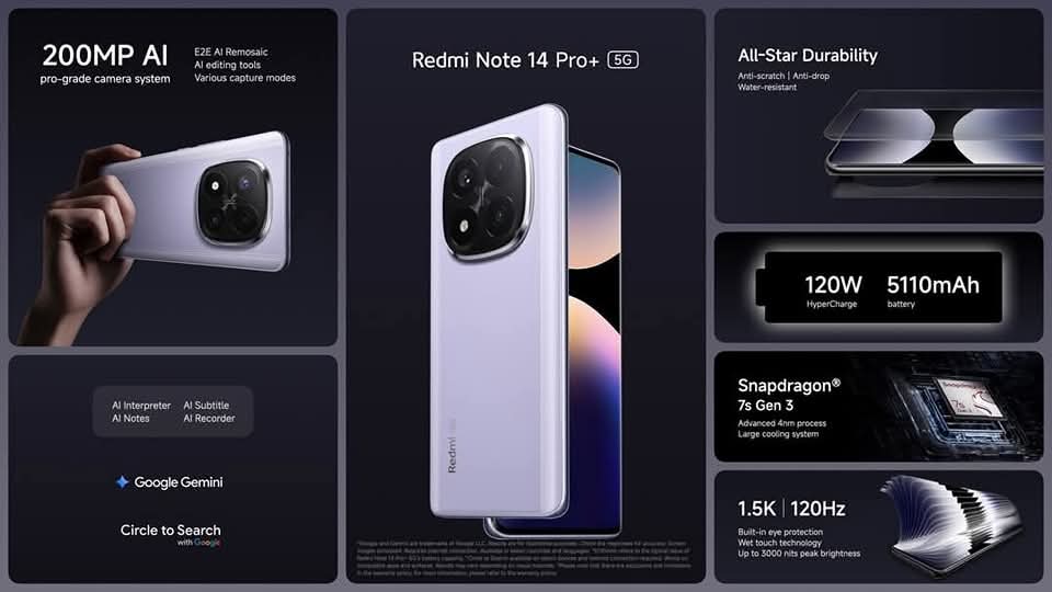 هاتف Redmi Note 14 Pro Plus 5G